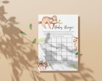 Sloth Baby Shower Games, Sloth Baby Shower, Baby Shower Games Bundle, Baby Bingo, Baby Shower Party Favours, Baby Trivia, Baby Shower Game