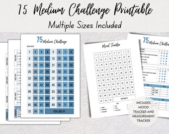 75 Medium Challenge, 75 Medium Challenge Printable, 75 Day Challenge Printable, Fitness Journal, Weight Loss Challenge, Weight Loss Tracker