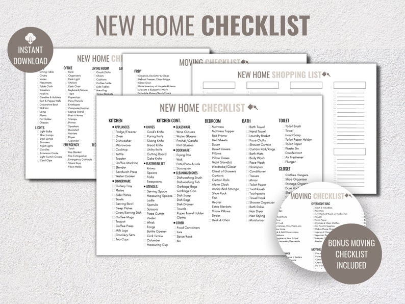 New Home Checklist, New Home Essentials List, First Home Checklist ...