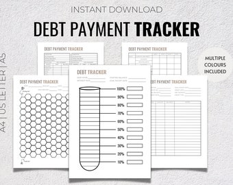 Debt Payoff Tracker, Debt Payment Tracker, Debt Snowball, Debt Tracker, Debt Payments, Budget Planner, Debt Planner, Debt Payment Printable