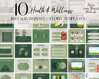 Health & Wellness Instagram Post Templates, Coaches, Fitness, Bloggers, Canva Templates, Health Fitness Templates, Infographic Posts, Promo