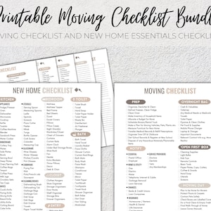 Moving Checklist Bundle, Moving Home, New Home Checklist, First Home Checklist, First Apartment Checklist, Moving Checklist, Realtors