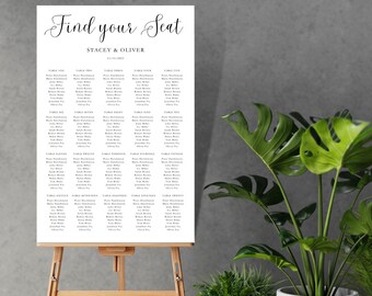 Seating Chart Printable , Wedding Seating Plan Template, Find Your Seat Template, Minimalist Wedding Template, Wedding Signs Printable
