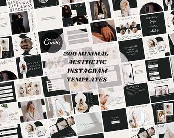 Black and White Instagram Post Templates | Influencer, coach, business, blogger templates | Luxury Instagram Templates | Canva Template