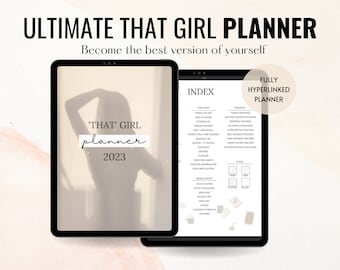2023 Ultieme digitale planner | Hyperlinked Goodnotes Planner | Dat meisje esthetische planner | Dagelijkse, wekelijkse, maandelijkse planner | Ongedateerd plan