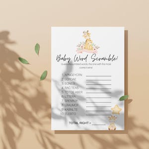 Giraffe Baby Shower Games, Printable Baby Shower Games, Animal Baby Shower, Giraffe Baby Shower Bundle, Party Games, Printable Games,Newborn