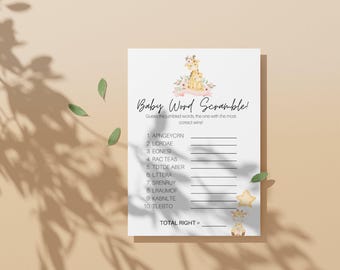 Giraffe Baby Shower Games, Printable Baby Shower Games, Animal Baby Shower, Giraffe Baby Shower Bundle, Party Games, Printable Games,Newborn
