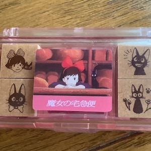 Kiki's Lieferservice 4 Stück Mini-Stempel und Stempelkissen, Studio Ghibli