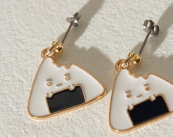 Mr. Onigiri - rice balls titanium stud earrings