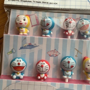 Doraemon figurine bento picks, lunch picks, food picks, Set of 8