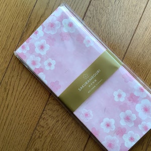 Japanese sakura cherry blossom pattern envelope, set of 10 pcs, Made in Japan