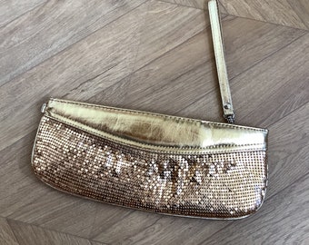 Vintage goldene Flip-Pailletten-Clutch, Abendtasche, Kimono-Tasche