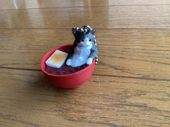 Cat in Shiruko, bag,  key charm, key chain, funny… - image 1