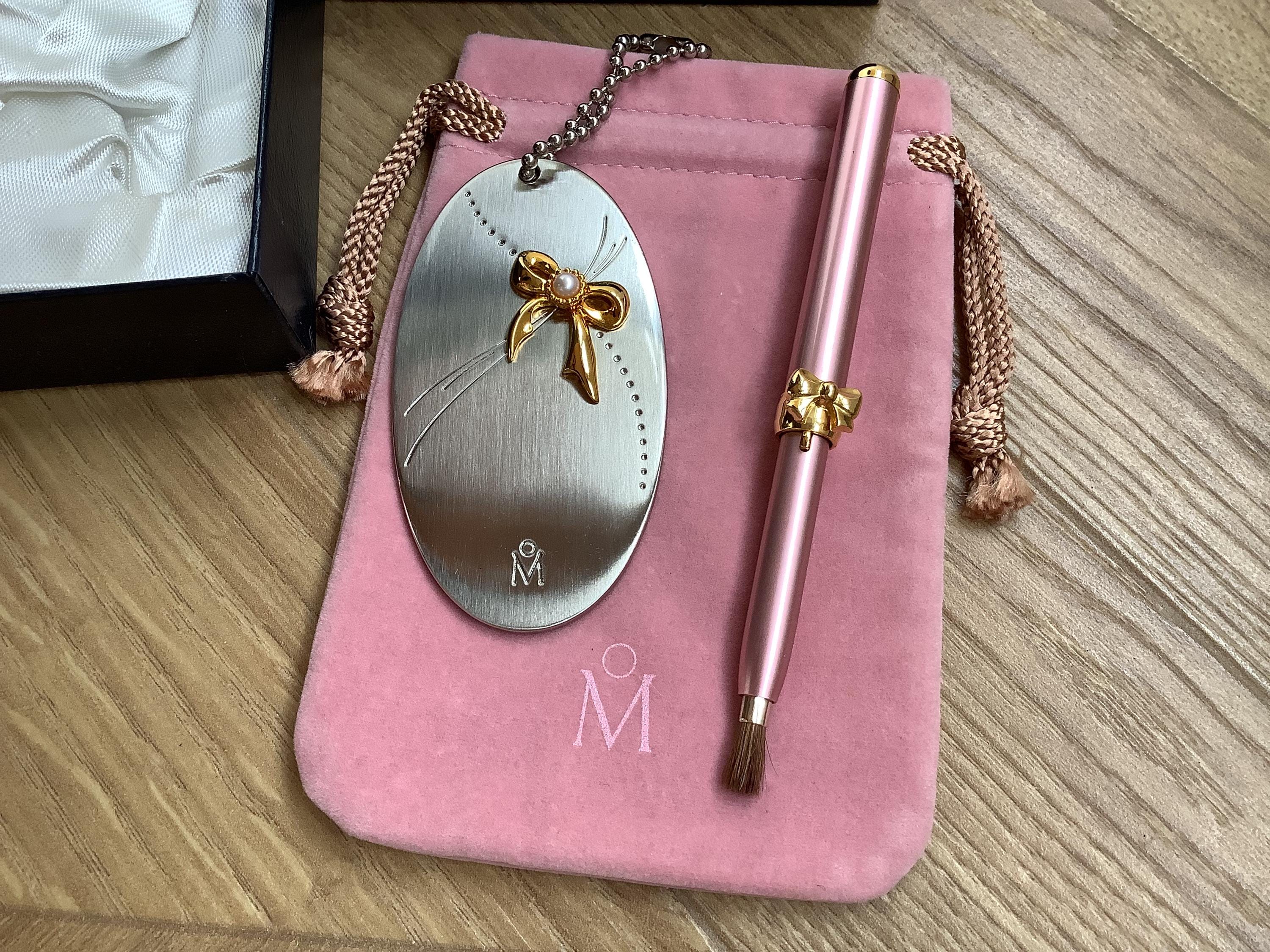 Vintage MIKIMOTO Lip Brush With Genuin Pearl and Pocket Mirror