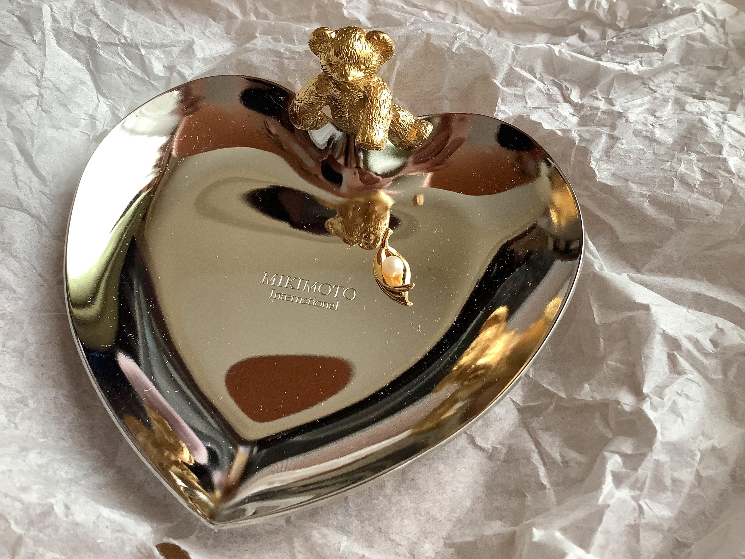 Vintage MIKIMOTO Jewelry Dish With Genuin Pearl, 9.5 X 6 X 2.5 Cm