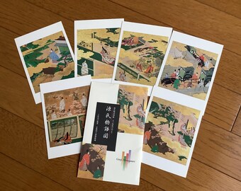 Vintage Tale of Genji Postcards, Kyoto National Museum, Set of 6