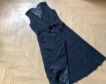 Vintage Black Cotton Dress, 100% Cotton, Made in Japan