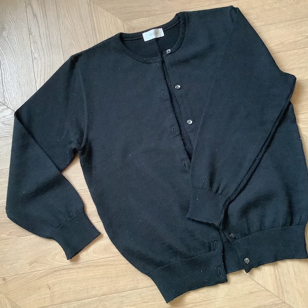 Cardigan noir en laine vintage