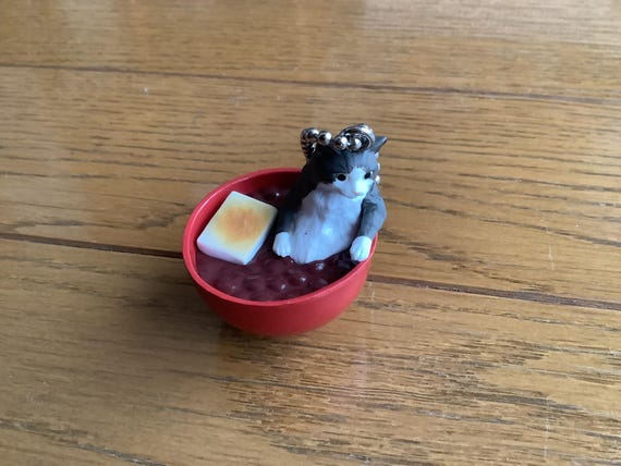 Cat in Shiruko, bag,  key charm, key chain, funny… - image 2