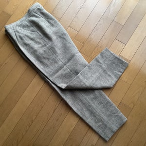 Vintage thick tweed trousers women&#39;s, 100% wool tweed pants