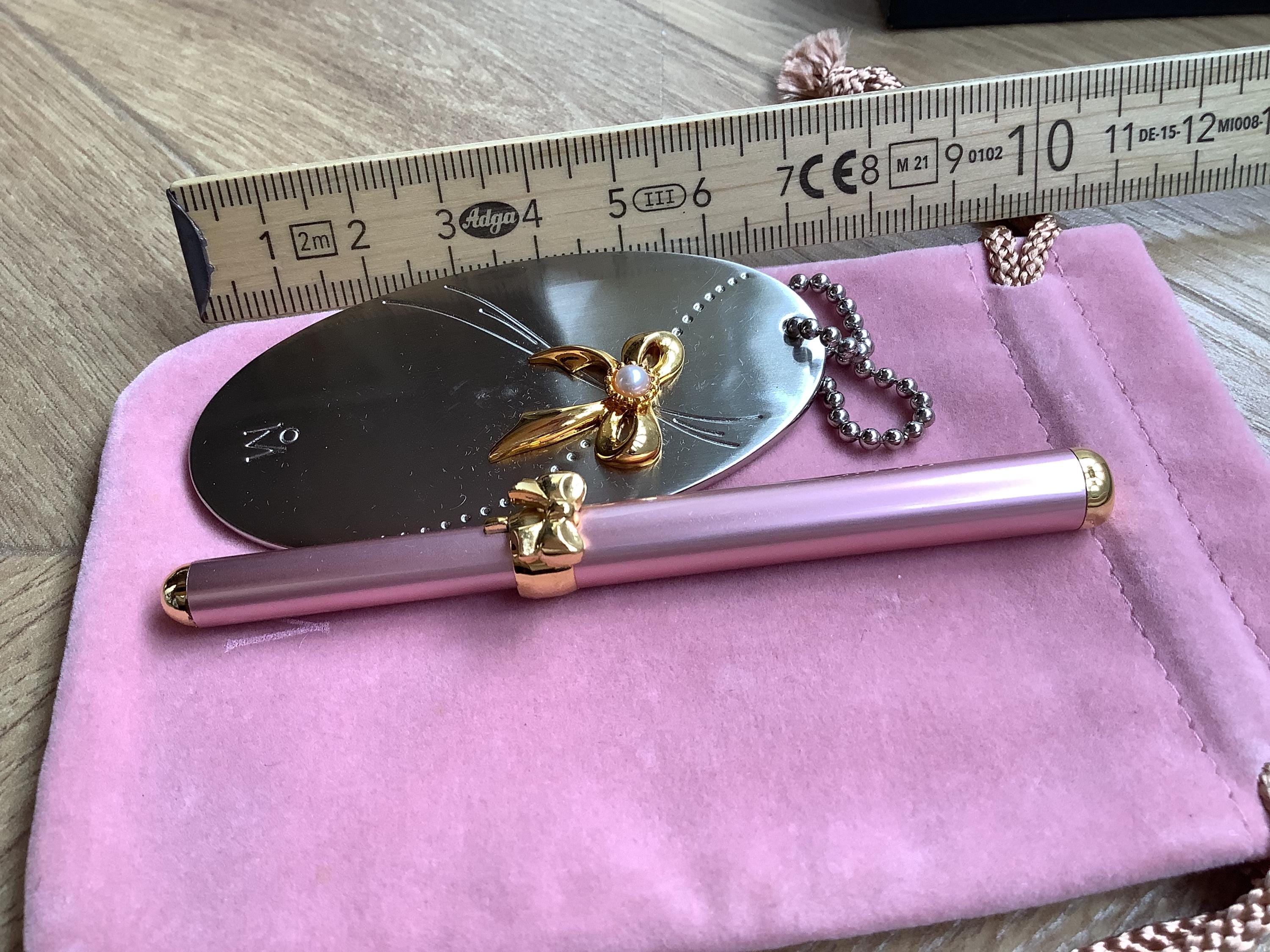 Vintage MIKIMOTO Lip Brush With Genuin Pearl and Pocket Mirror