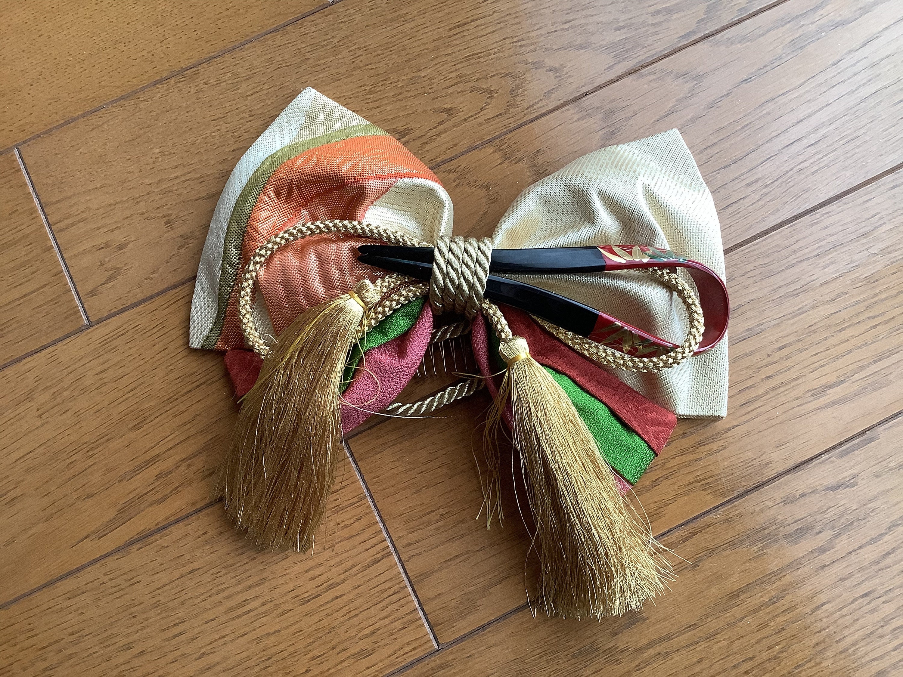 Vintage Japanese Bira-bira Kanzashi Metal Kimono hairpin Hair Ornament  #773-1