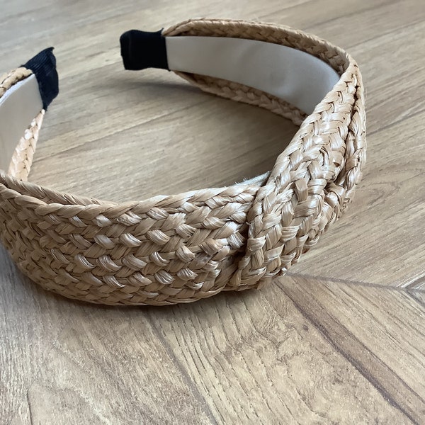 Straw Headband in Bone main image 0