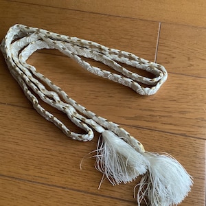 Japanese Silk Obijime Himo, Vintage Obi Jime, Japanese Obi Decoration Rope for Kimono