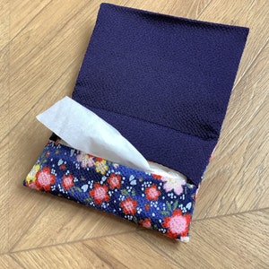 Porta-fazzoletti giapponese in stile chirimen, grazioso porta-carta, custodia