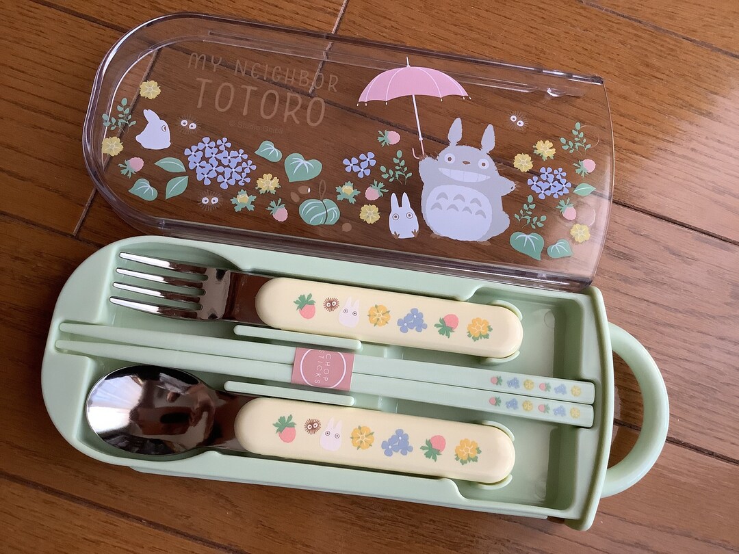 My Neighbor Totoro Lunchbox Cutlery Set Portable Chopsticks Etsy