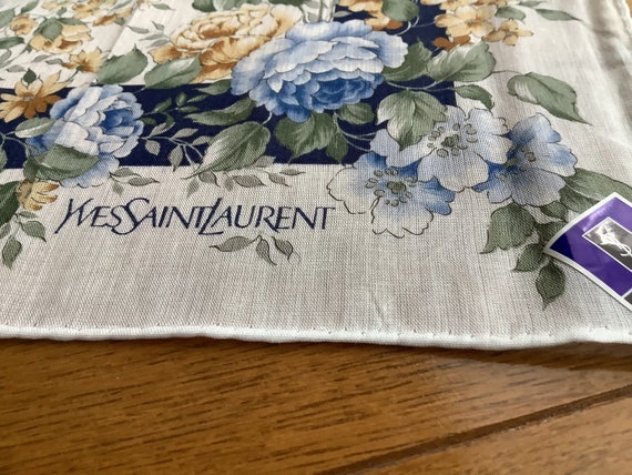 Vintage Yves Saint Laurent handkerchief, Floral H… - image 2