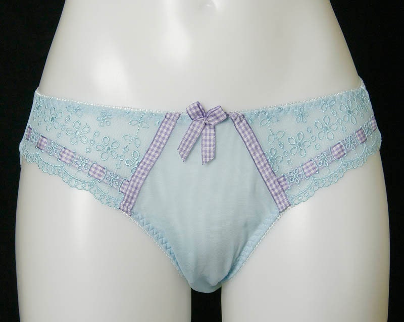 Sheer Panties, Mesh Lingerie, Blue Panties, Lace Underwear, Bridal  Lingerie, Handmade in the USA, Ready to Ship, Various Sizes, Blue 