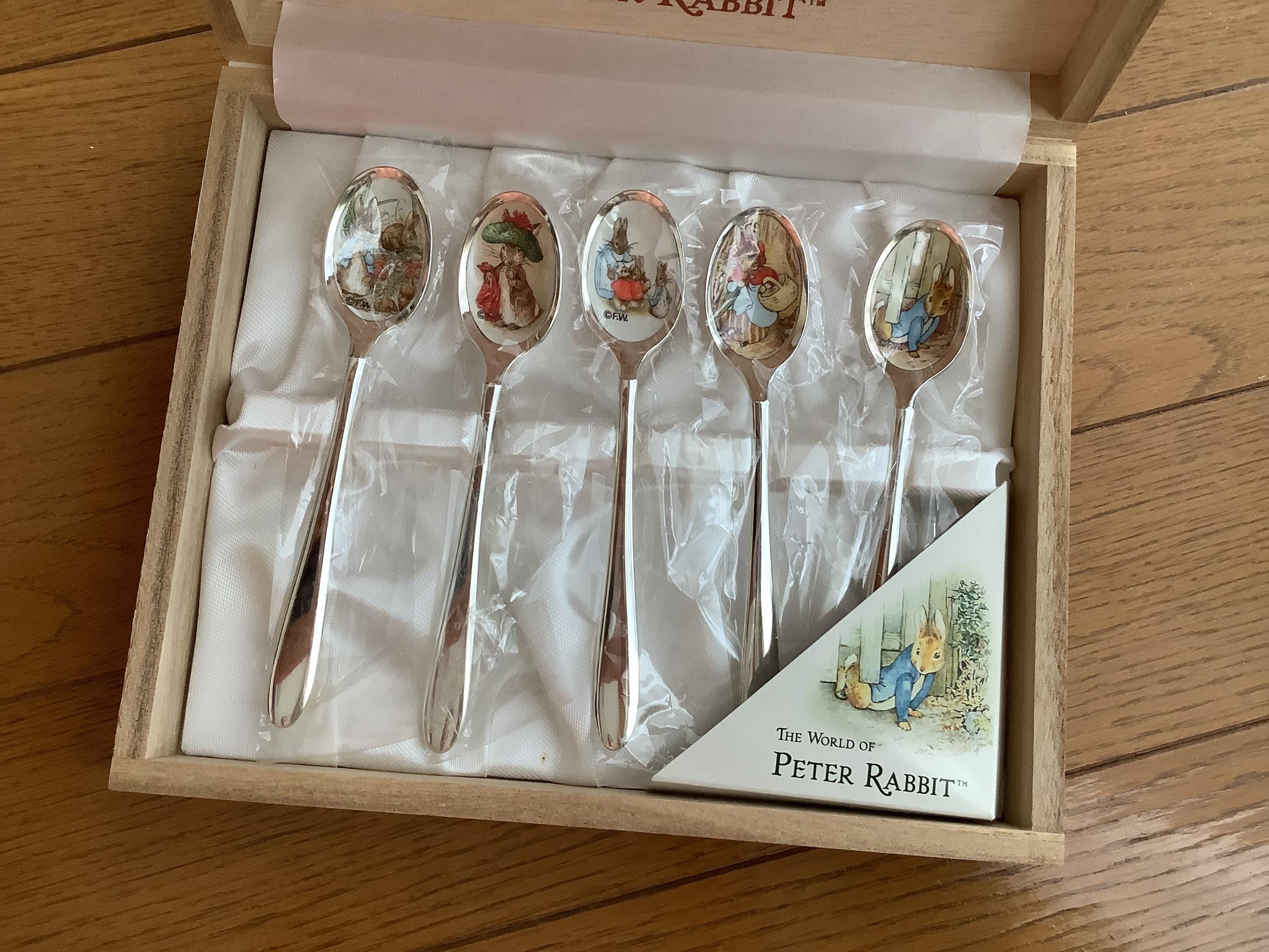 Peter Rabbit Tea Spoon Set, Cutlery, Set of 5, Vintage New - Etsy