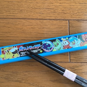 Cubiertos y palillos para lonchera de Pokémon, palillos portátiles con caja
