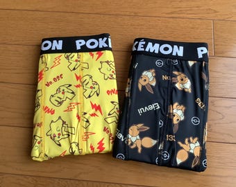 2 Stk, Pikachu und Evoli Boxer Briefs, Pokémon Boxer Briefs, Größe 4L (JP), Taillenumfang: 104-114 cm