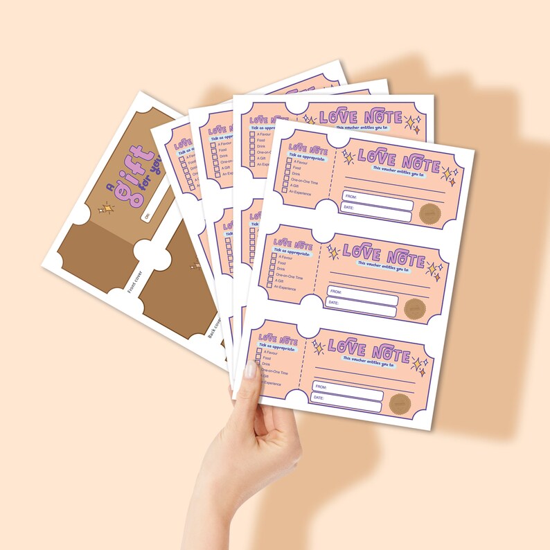 Printable Personalised IOU (I Owe You) Coupon Love Note Voucher Templates - Etsy
