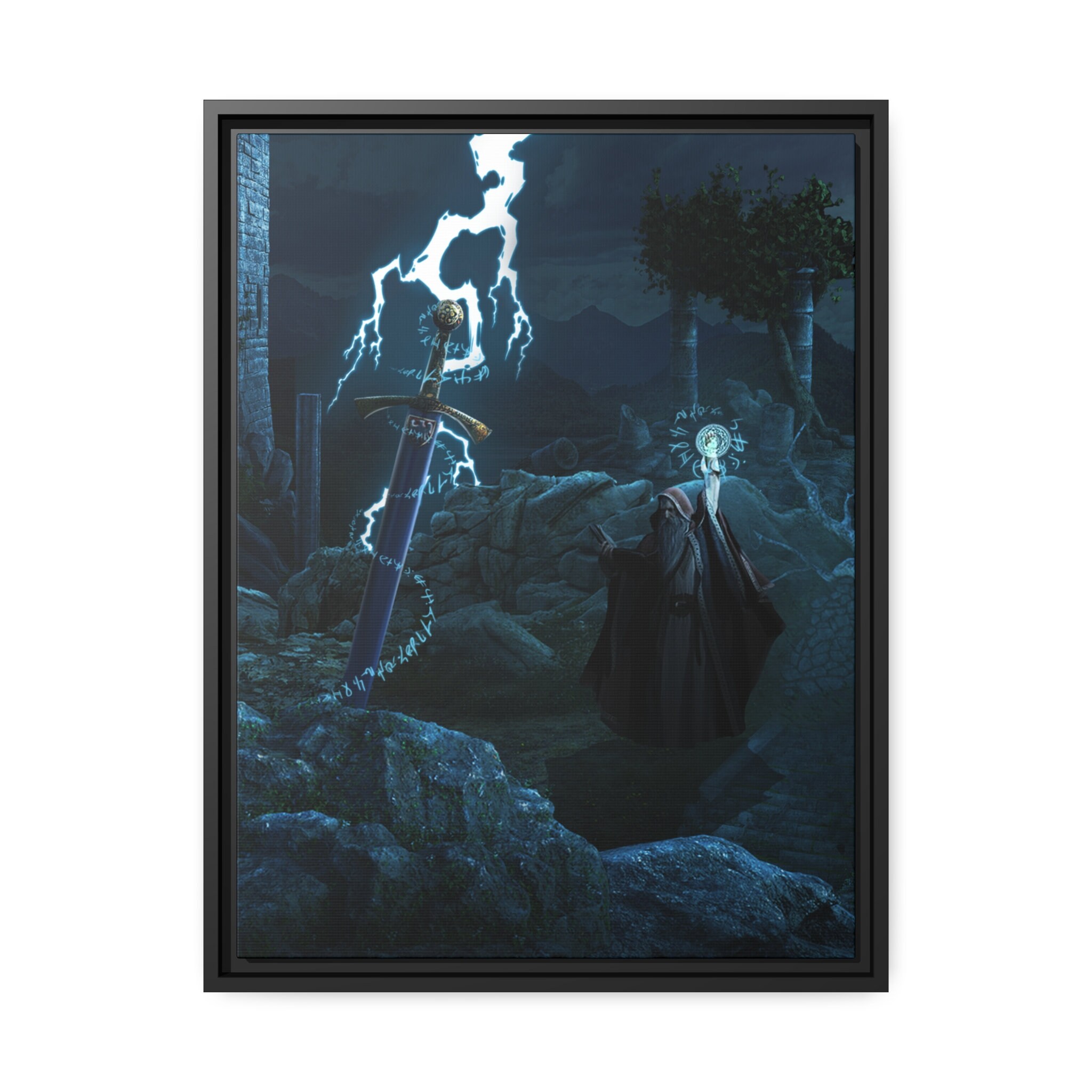Merlin Sword in the Stone Legend King Arthur Canvas - Etsy