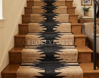Handmade Striped Hemp Jute Rug, Bohemian Area Rug