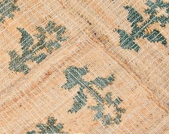 Alfombra de yute y algodón hecha a mano: estilo vintage, flecos naturales