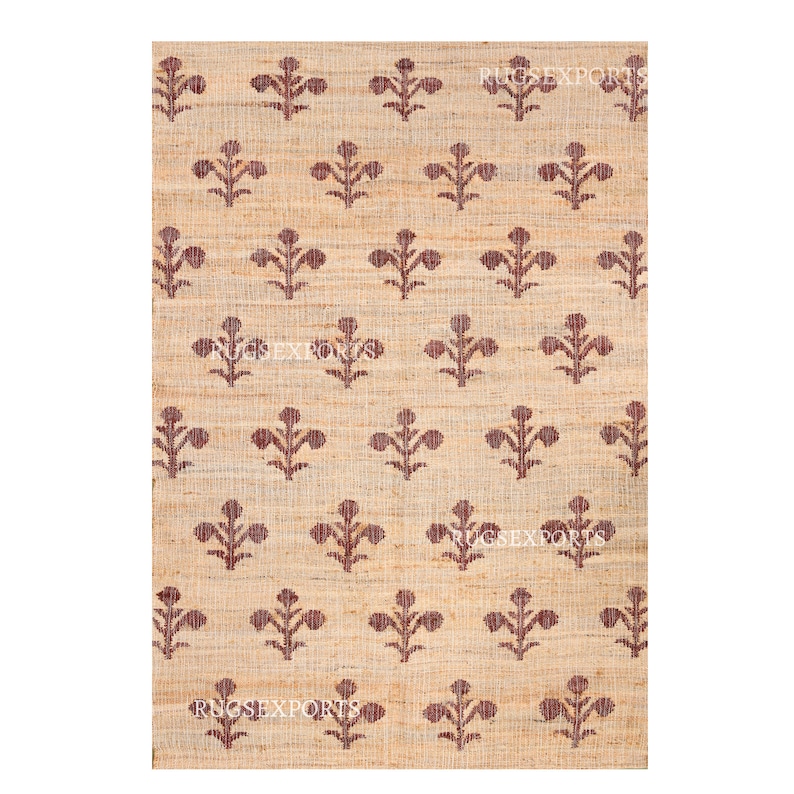 Indian Handmade Cotton Jute Rug Every Color Pattern Rug Vintage Jute