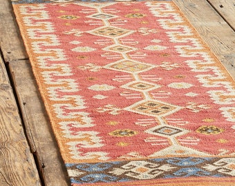 Alfombra Kilim de yute de lana hecha a mano, alfombra de yute de lana tejida a mano, alfombra de decoración Boho, alfombra de yute Kilim, alfombra de tejido plano, alfombra Boho, alfombra Dhurrie india