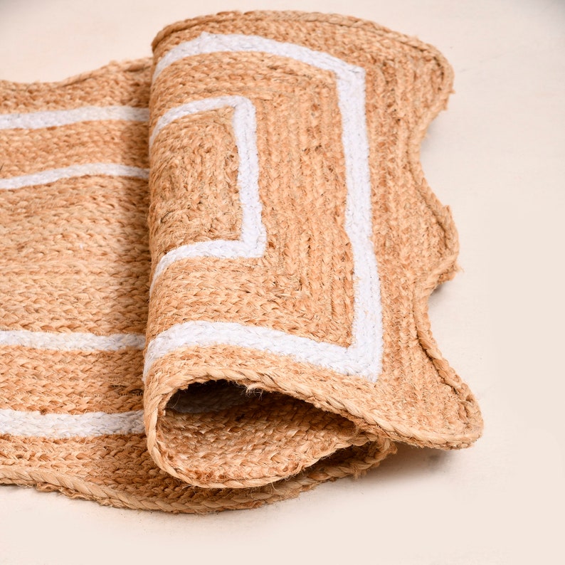 Natural Jute Area Rug Custom Size Rug Jute Rug 8x10 Bohemian Jute Rug