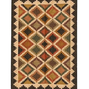 Alfombra Kilim de yute de lana tejida a mano, alfombra de yute de lana, alfombra de yute Kilim, alfombra de tejido plano, alfombra Boho, alfombra Dhurrie india, alfombra Navajo Kilim, alfombra personalizada imagen 7