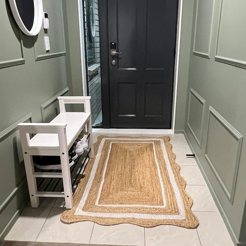 Natural Jute Area Rug Custom Size Rug Jute Rug 8x10 Bohemian Jute Rug