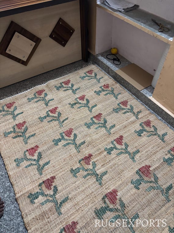 handmade jute rug ,housewarming jute rug ,outdoor jute rug ,bedroom jute rug living room jute rug ,entry way jute rug ,flower jute rug