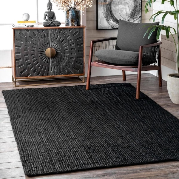 Tapis en jute naturel disponible en 4 couleurs supplémentaires, tapis en jute carré, tapis en jute rectangulaire, grand tapis en jute, tapis bohème, tapis en jute sur mesure