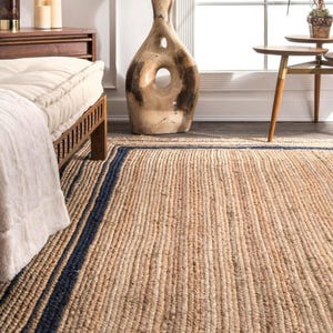 Natürlicher Jute geflochtener handgemachter natürlicher Jute-Rechteck-Teppich umweltfreundlicher reiner veganer Wohnzimmer-Juteteppich Bereich Teppich Juteteppich Warmer Teppich