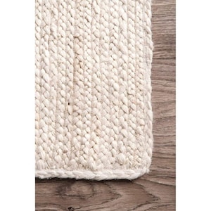 Tapis boho en jute blanc naturel, tapis en jute blanc cassé, tapis beige ivoire, tapis sur mesure, tapis indien tissé à la main, tapis bohème, grand tapis blanc, image 6