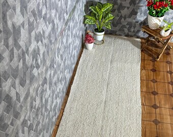 White Jute Runner Rug, Bohemian Runner Rug, Jute Rug Runner, Jute Area Rug, Sisal Runner, Off White Runner Rug, Boho Rug, Custom Size Rug