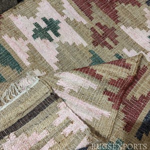 9x15 Jute Teppich Elfenbein Schwarze Blume Natürliche Jute Hochwertige Handgewebte Beste Qualität Boho Style Teppich Marokkanischer Teppich Boho Decor Teppich